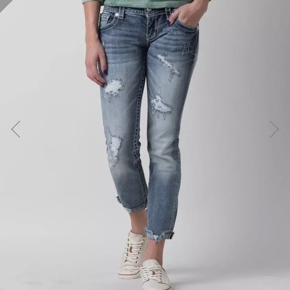 Miss Me Signature Skinny Stretch Cropped Jean Size 26 - Picture 2 of 12